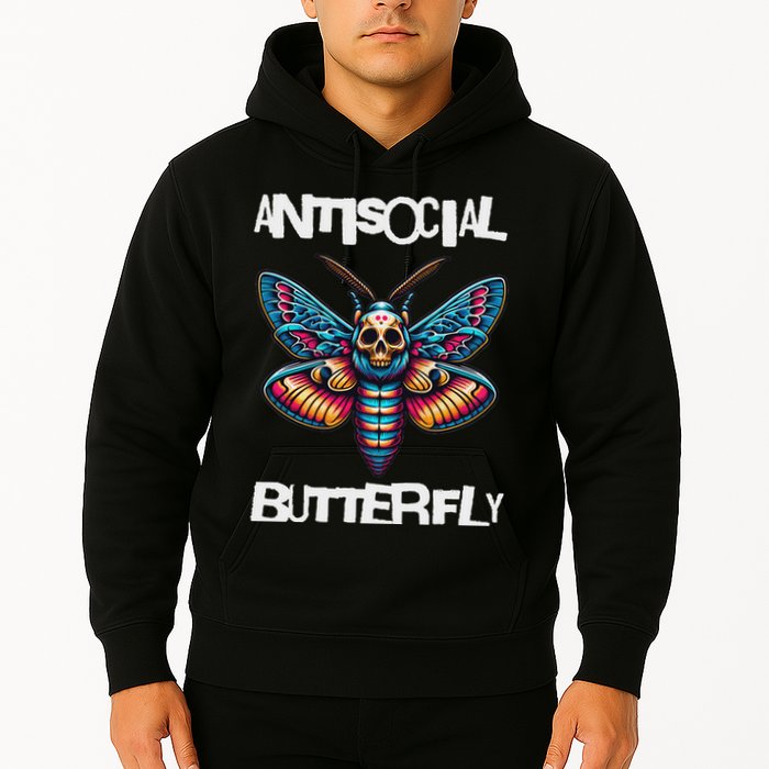 Antisocial Butterfly, Funny, With A Death Head Moth Hoodie