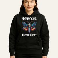 Antisocial Butterfly, Funny, With A Death Head Moth Hoodie