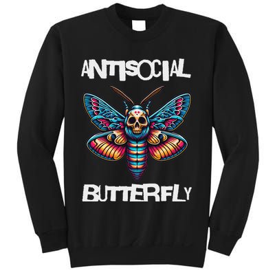 Antisocial Butterfly, Funny, With A Death Head Moth Sweatshirt