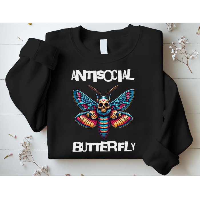 Antisocial Butterfly, Funny, With A Death Head Moth Sweatshirt
