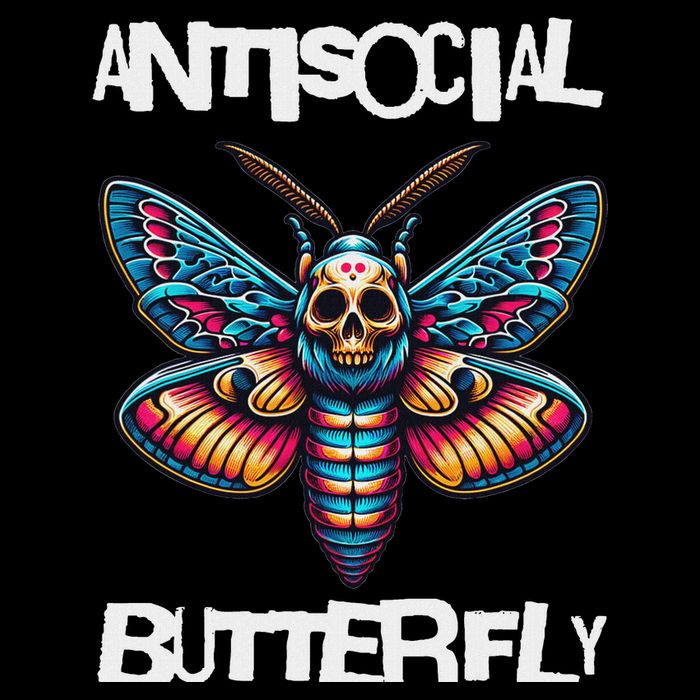 Antisocial Butterfly, Funny, With A Death Head Moth Button