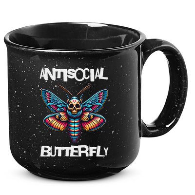 Antisocial Butterfly, Funny, With A Death Head Moth 15oz Campfire Ceramic Mug