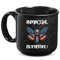 Antisocial Butterfly, Funny, With A Death Head Moth 15oz Campfire Ceramic Mug