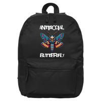 Antisocial Butterfly, Funny, With A Death Head Moth 16 in Basic Backpack