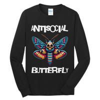Antisocial Butterfly, Funny, With A Death Head Moth Tall Long Sleeve T-Shirt