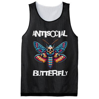 Antisocial Butterfly, Funny, With A Death Head Moth Mesh Reversible Basketball Jersey Tank