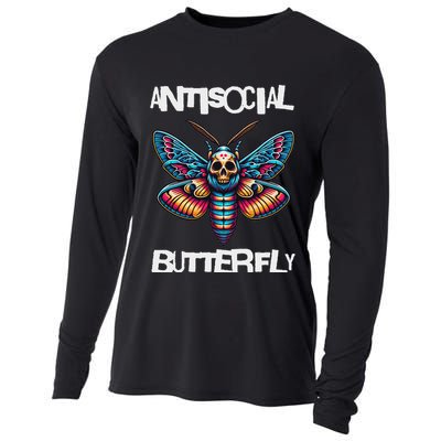 Antisocial Butterfly, Funny, With A Death Head Moth Cooling Performance Long Sleeve Crew