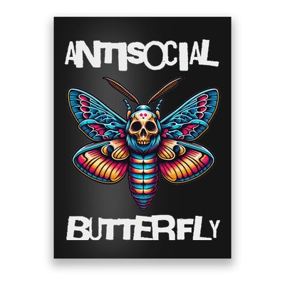 Antisocial Butterfly, Funny, With A Death Head Moth Poster