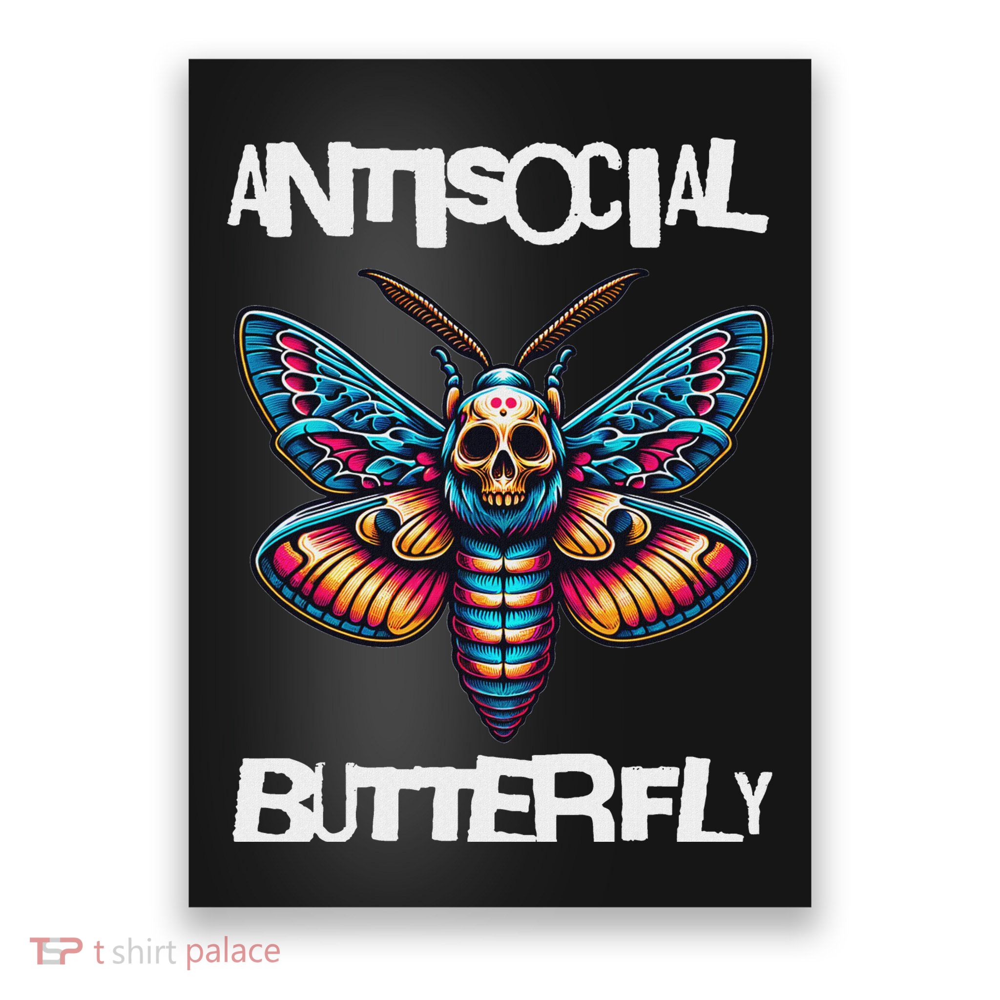 Antisocial Butterfly, Funny, With A Death Head Moth Poster