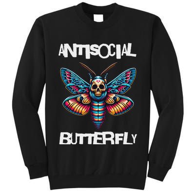 Antisocial Butterfly, Funny, With A Death Head Moth Tall Sweatshirt