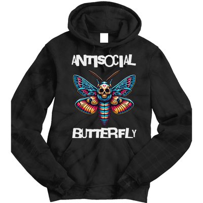Antisocial Butterfly, Funny, With A Death Head Moth Tie Dye Hoodie
