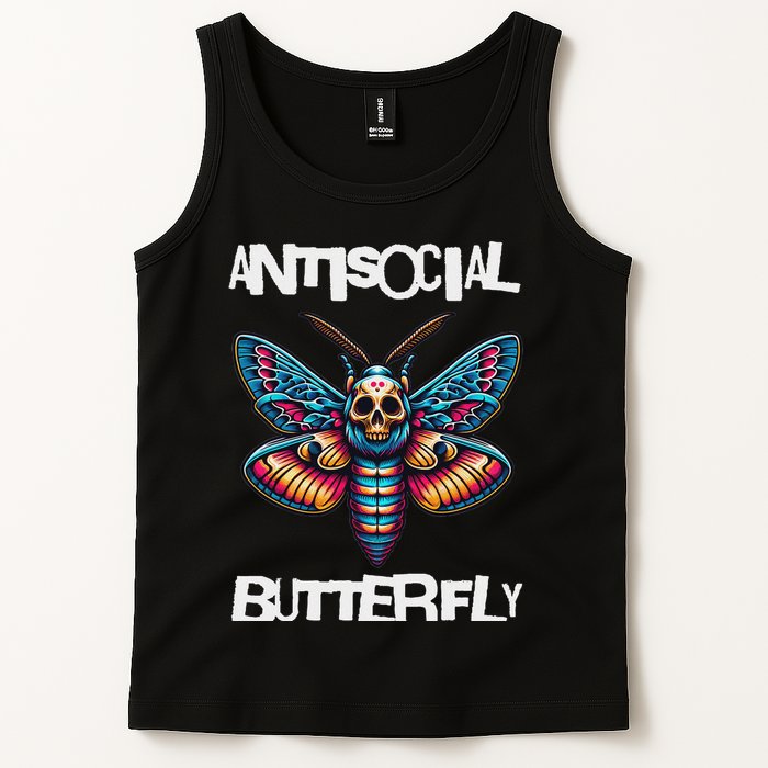 Antisocial Butterfly, Funny, With A Death Head Moth Tank Top