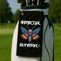 Antisocial Butterfly, Funny, With A Death Head Moth Golf Towel