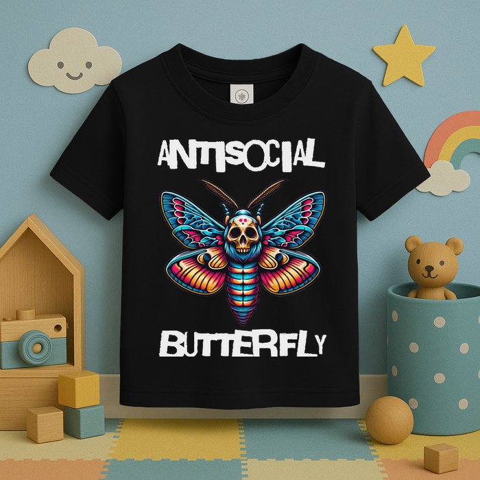 Antisocial Butterfly, Funny, With A Death Head Moth Toddler T-Shirt