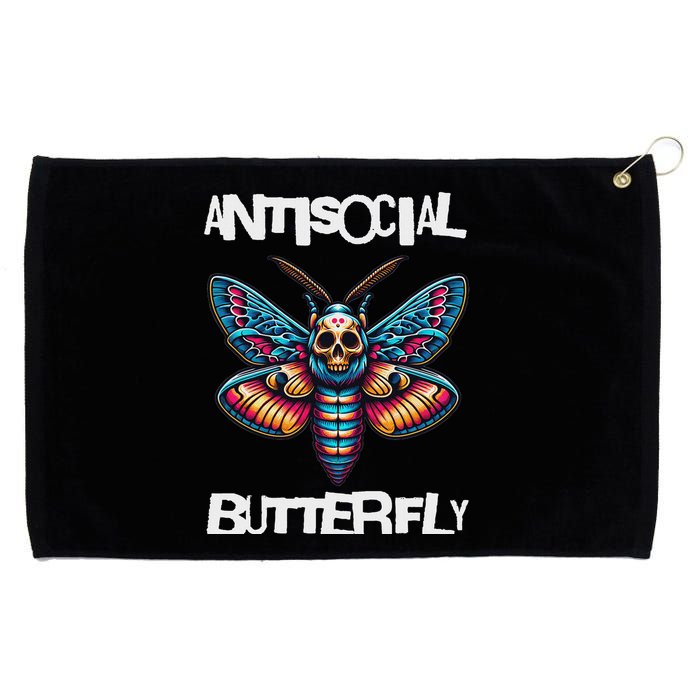 Antisocial Butterfly, Funny, With A Death Head Moth Grommeted Golf Towel