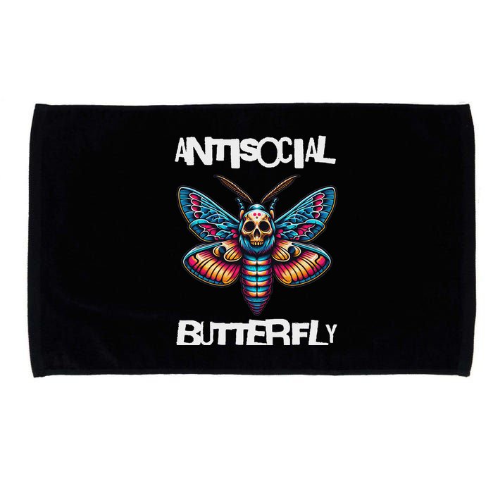 Antisocial Butterfly, Funny, With A Death Head Moth Microfiber Hand Towel