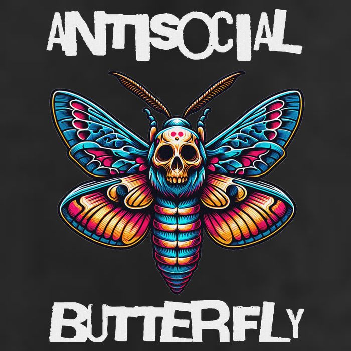 Antisocial Butterfly, Funny, With A Death Head Moth Microfiber Hand Towel