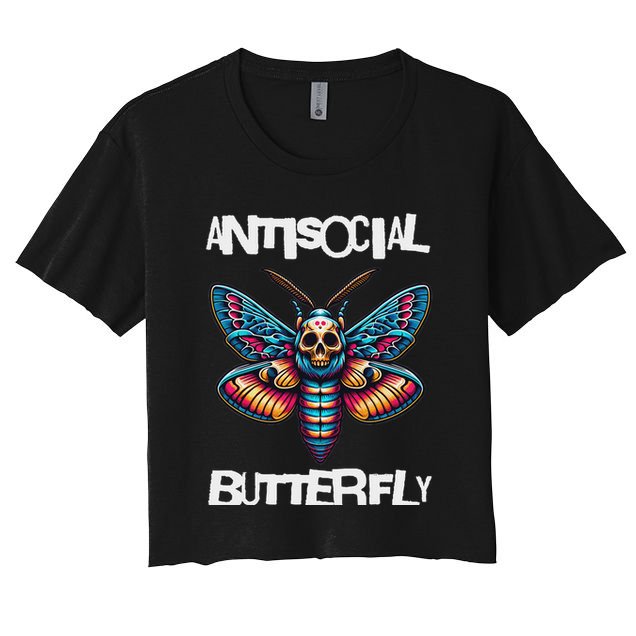 Antisocial Butterfly, Funny, With A Death Head Moth Crop Top