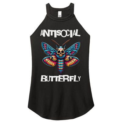 Antisocial Butterfly, Funny, With A Death Head Moth Women's Perfect Tri Rocker Tank