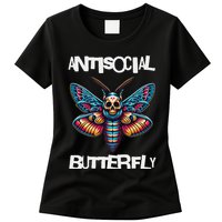 Antisocial Butterfly, Funny, With A Death Head Moth Womens T-Shirt