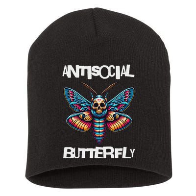 Antisocial Butterfly, Funny, With A Death Head Moth Short Acrylic Beanie
