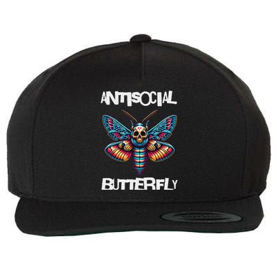 Antisocial Butterfly, Funny, With A Death Head Moth Wool Snapback Cap