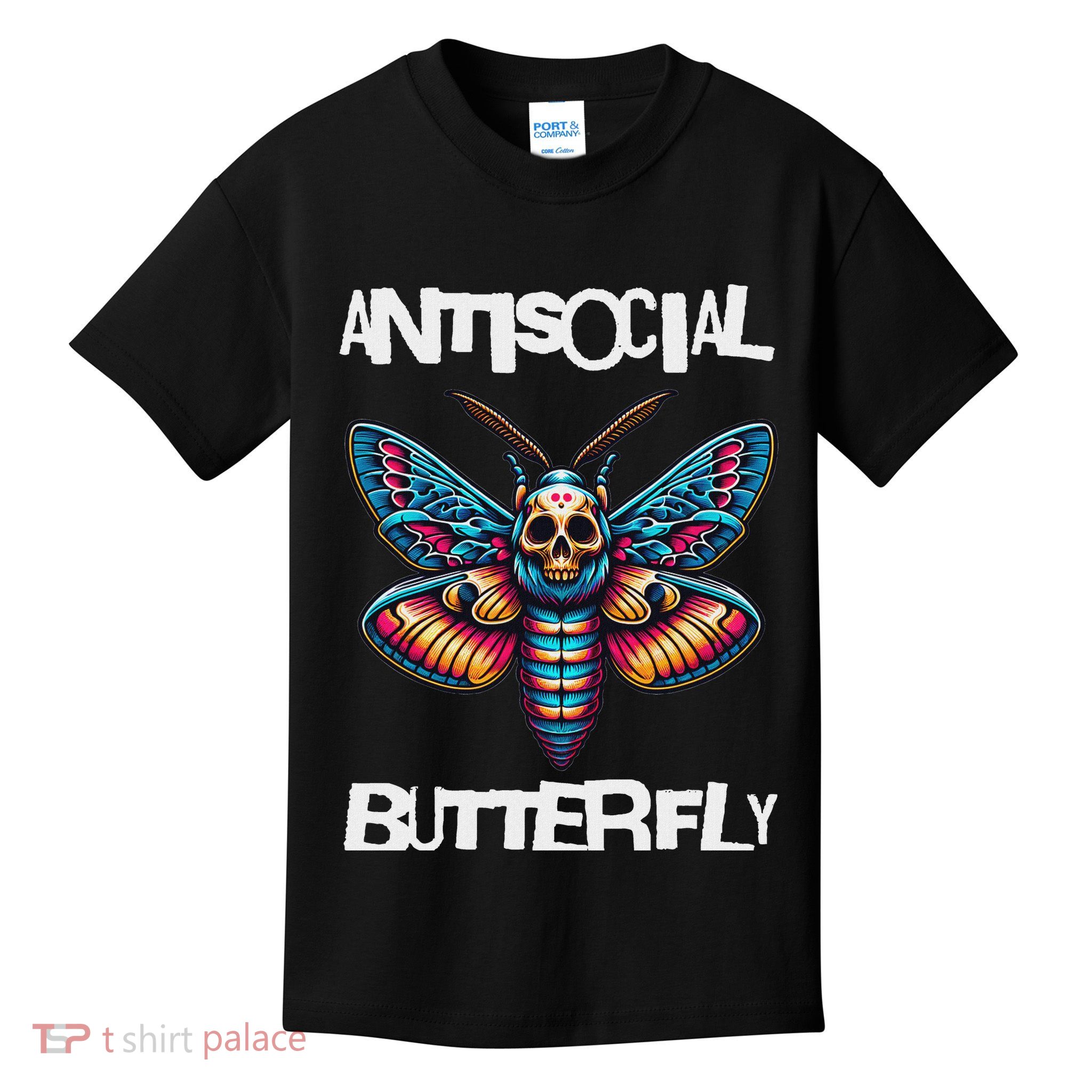 Antisocial Butterfly, Funny, With A Death Head Moth Kids T-Shirt