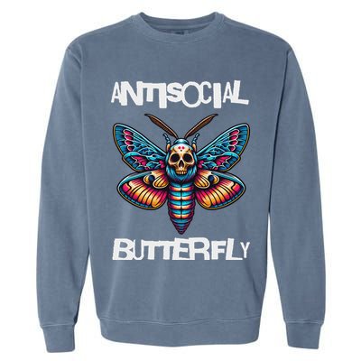 Antisocial Butterfly, Funny, With A Death Head Moth Garment-Dyed Sweatshirt