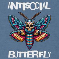 Antisocial Butterfly, Funny, With A Death Head Moth Garment-Dyed Sweatshirt