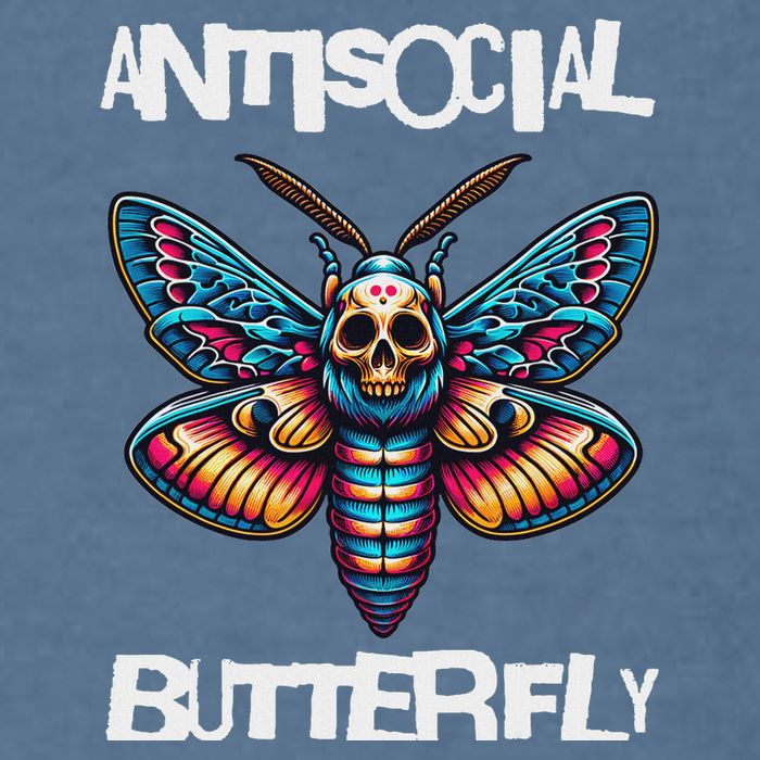 Antisocial Butterfly, Funny, With A Death Head Moth Garment-Dyed Sweatshirt