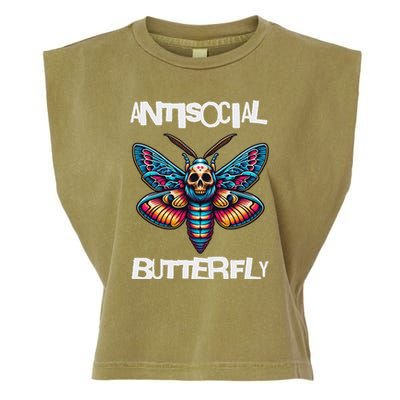 Antisocial Butterfly, Funny, With A Death Head Moth Garment-Dyed Women's Muscle Tee