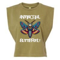 Antisocial Butterfly, Funny, With A Death Head Moth Garment-Dyed Women's Muscle Tee