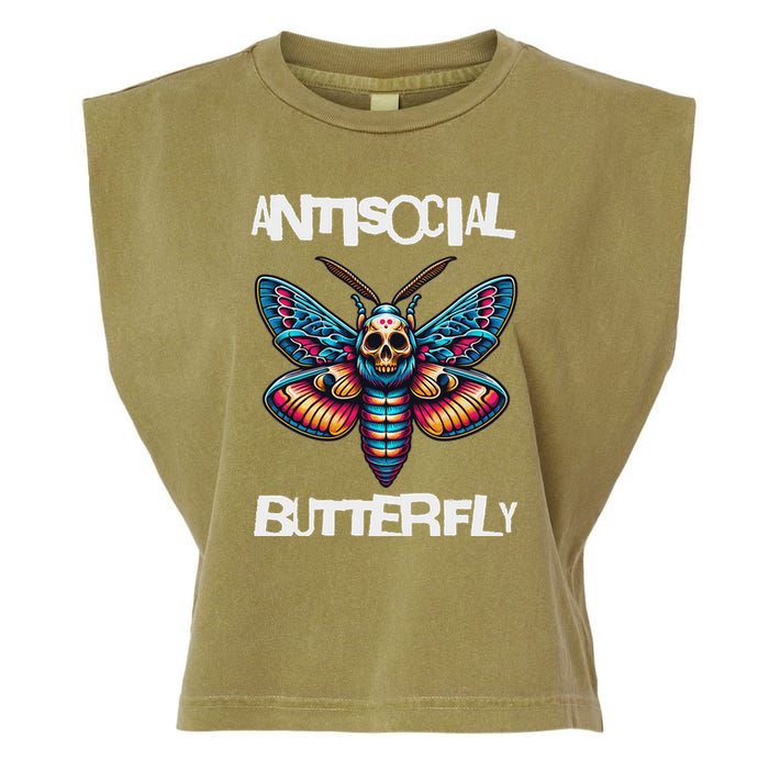 Antisocial Butterfly, Funny, With A Death Head Moth Garment-Dyed Women's Muscle Tee