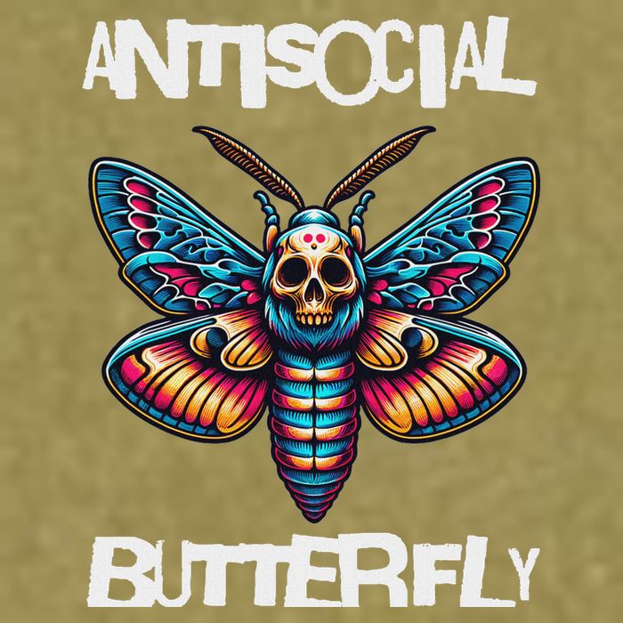 Antisocial Butterfly, Funny, With A Death Head Moth Garment-Dyed Women's Muscle Tee