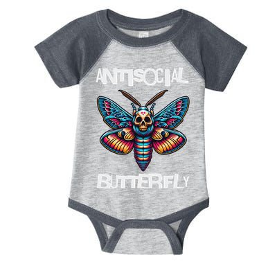 Antisocial Butterfly, Funny, With A Death Head Moth Infant Baby Jersey Bodysuit