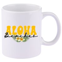 Aloha Beaches Funny Hawaii Tropical 11oz C Handle Ceramic Mug