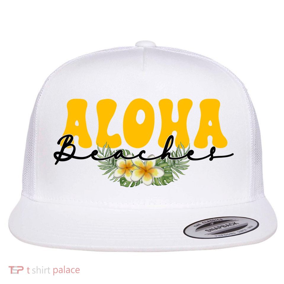 Aloha Beaches Funny Hawaii Tropical Flatbill Hat