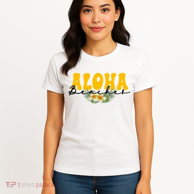 Aloha Beaches Funny Hawaii Tropical Womens T-Shirt