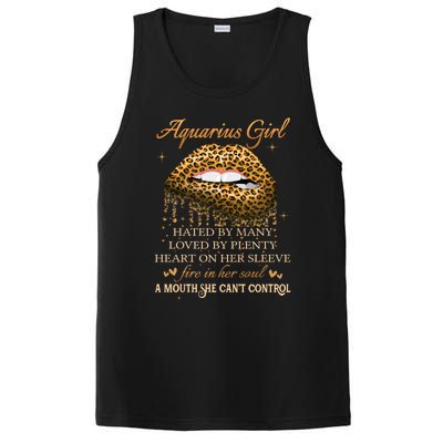 Aquarius Birthday Funny Gift Funny Leopard Sexy Lip Gift PosiCharge Competitor Tank