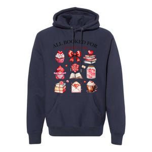 All Booked For ValentineS Day Coquette Bow Teacher Bookworm Premium Hoodie