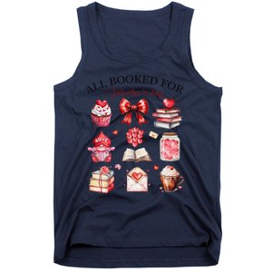 All Booked For ValentineS Day Coquette Bow Teacher Bookworm Tank Top