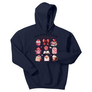 All Booked For ValentineS Day Coquette Bow Teacher Bookworm Kids Hoodie