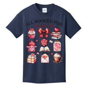 All Booked For ValentineS Day Coquette Bow Teacher Bookworm Kids T-Shirt