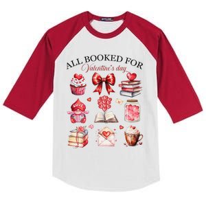 All Booked For ValentineS Day Coquette Bow Teacher Bookworm Kids Colorblock Raglan Jersey