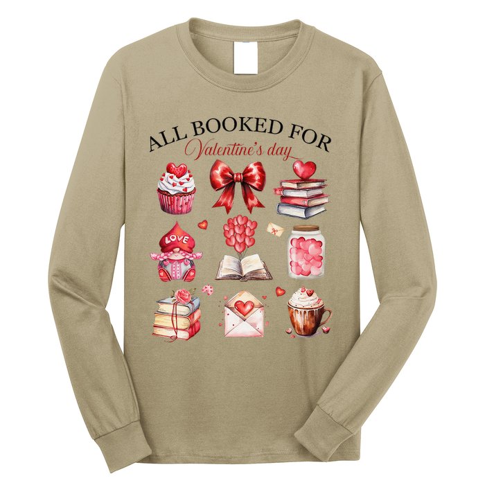 All Booked For ValentineS Day Coquette Bow Teacher Bookworm Long Sleeve Shirt