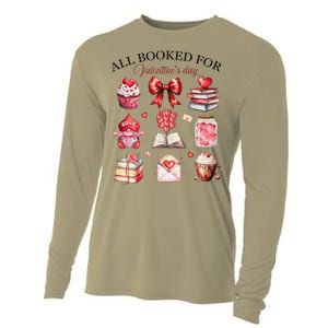 All Booked For ValentineS Day Coquette Bow Teacher Bookworm Cooling Performance Long Sleeve Crew