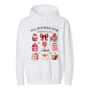 All Booked For ValentineS Day Coquette Bow Teacher Bookworm Garment-Dyed Fleece Hoodie