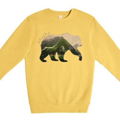 Alaska Bear Grizzly Bear Premium Crewneck Sweatshirt