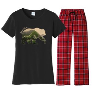 Alaska Bear Grizzly Bear Women's Flannel Pajama Set