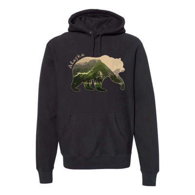 Alaska Bear Grizzly Bear Premium Hoodie